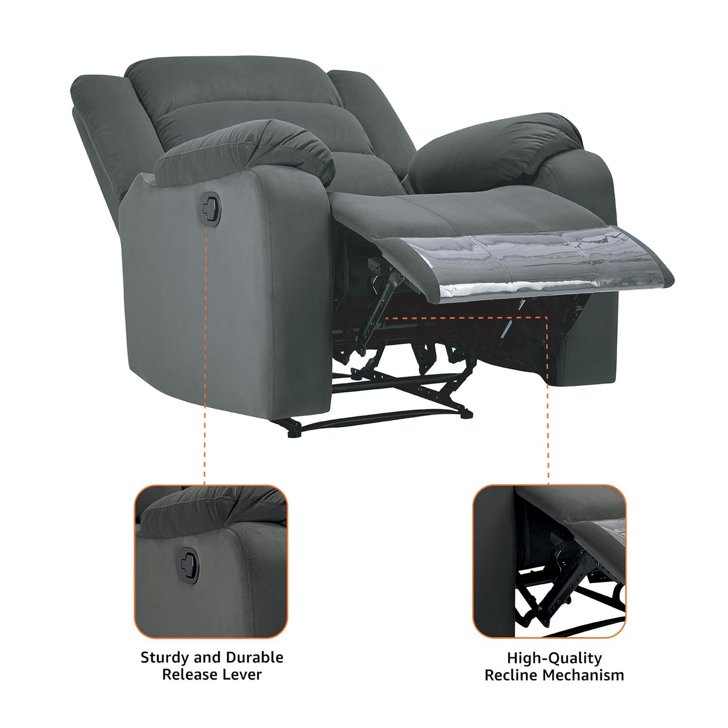1 Seater Fabric Recliner - Modern Furniture & Furnishings