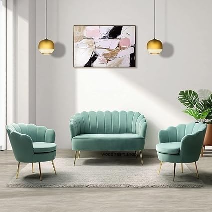 Avnoksd - 3 Piece Velvet Living Room Sofa Set - Modern Furniture & Furnishings