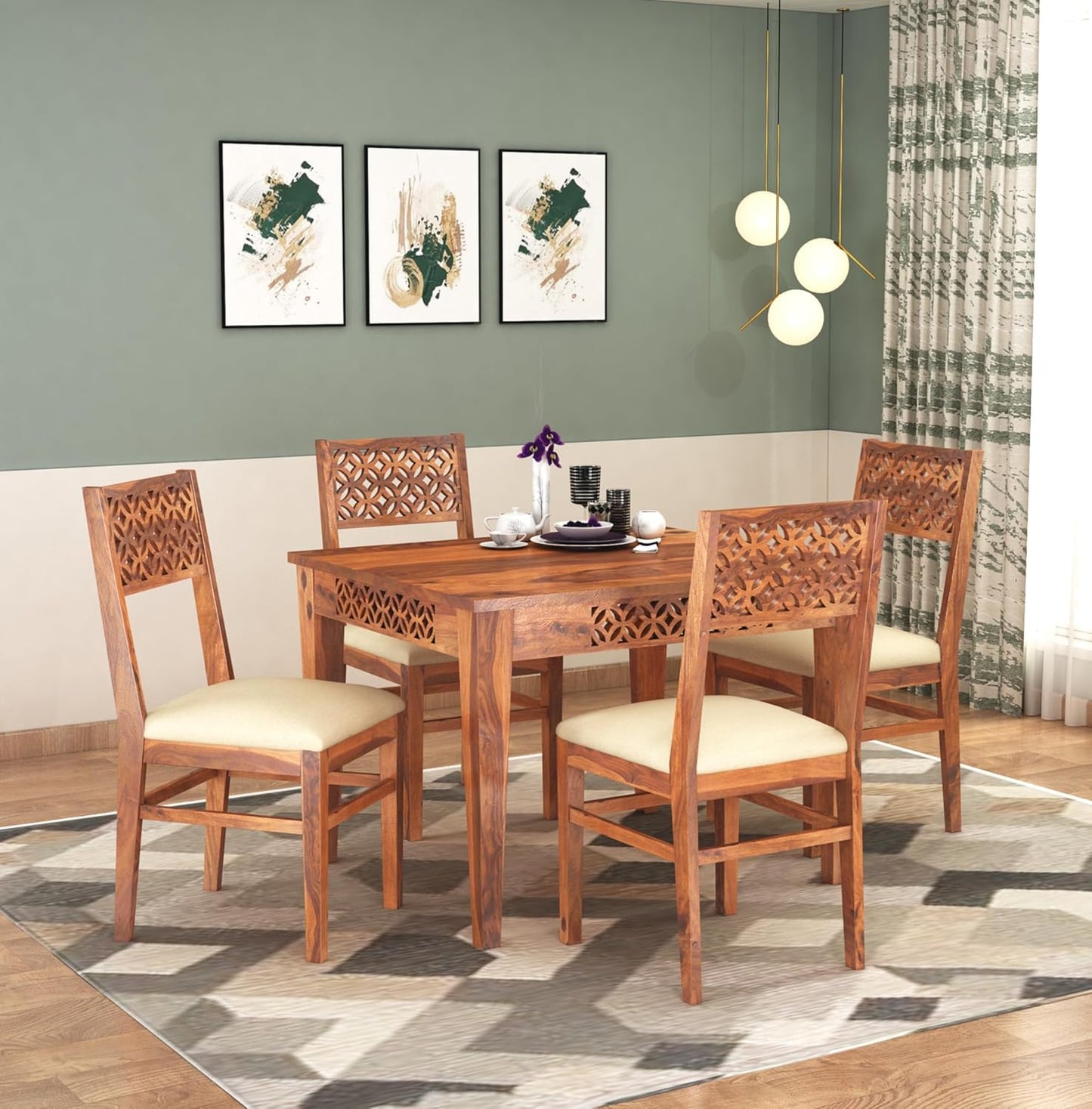 Cushion Chairs Dinner Table Set for Dinning Room Home - Modern Furniture & Furnishings