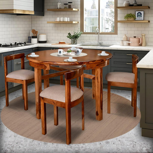 Round Dining Table 4 Seater Dining Set Dinner Table for Dining and Living Room Furniture - Modern Furniture & Furnishings