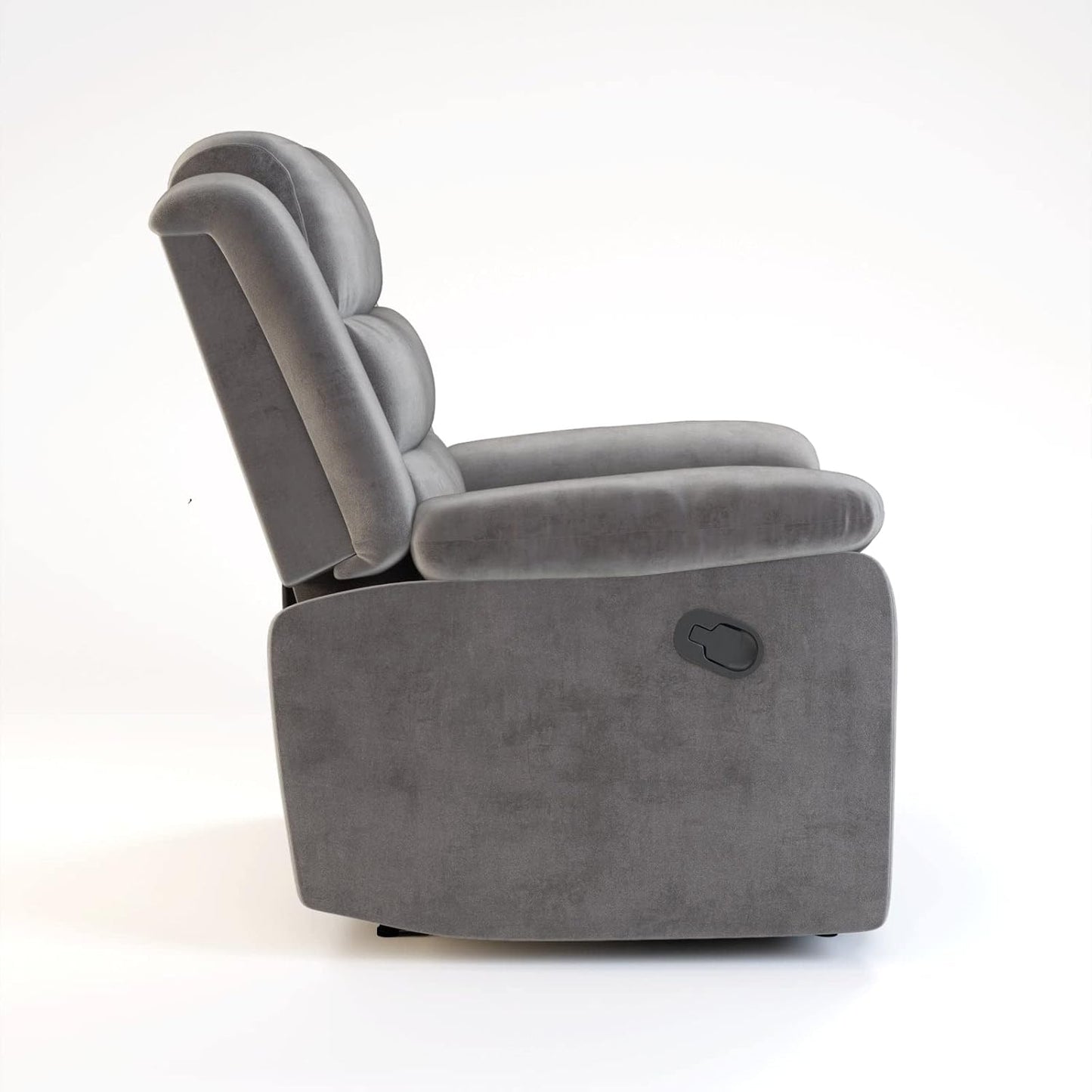 Velvet Fabric Manual Recliner - Modern Furniture & Furnishings