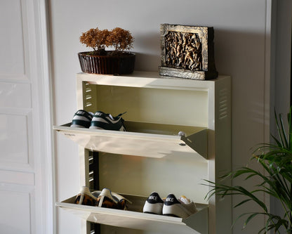 Asnalksd - 3 Door Mild Steel Shoe Rack for Home - Modern Furniture & Furnishings