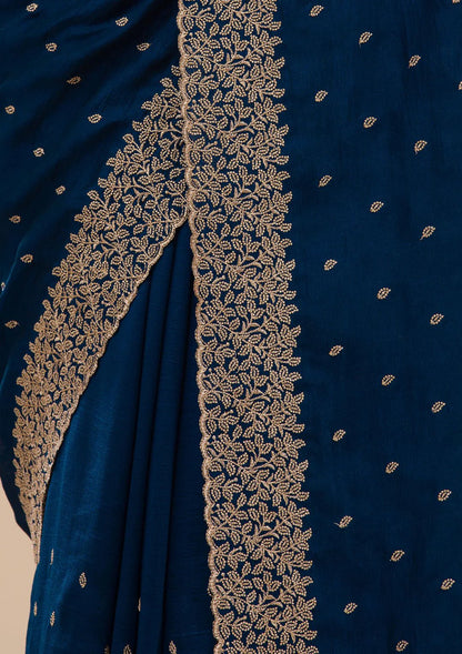 Blue Soft Silk Saree - Modern Furniture & Furnishings