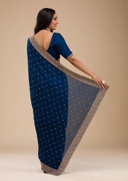 Blue Soft Silk Saree - Modern Furniture & Furnishings