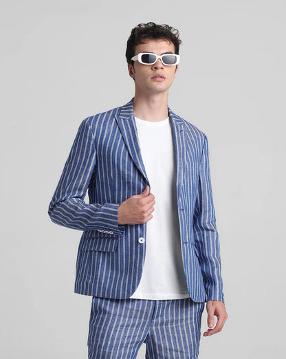 Blue Striped Blazer - Modern Furniture & Furnishings