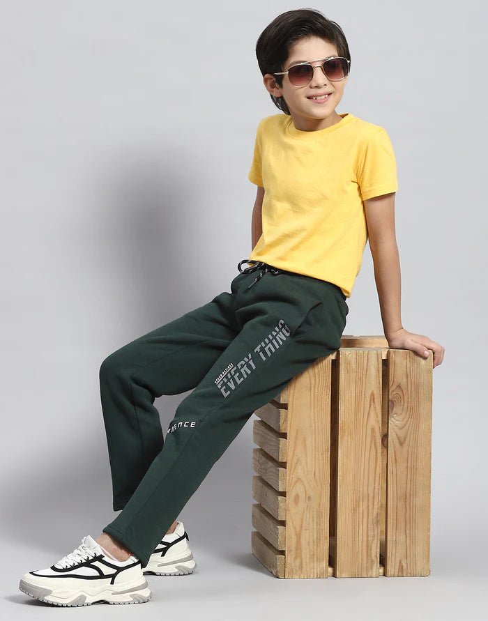 Boys Green Printed Regular Fit Lower - Modern Furniture & Furnishings