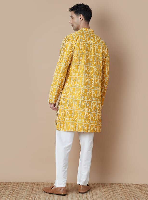 Embroidered Straight Kurta - Modern Furniture & Furnishings