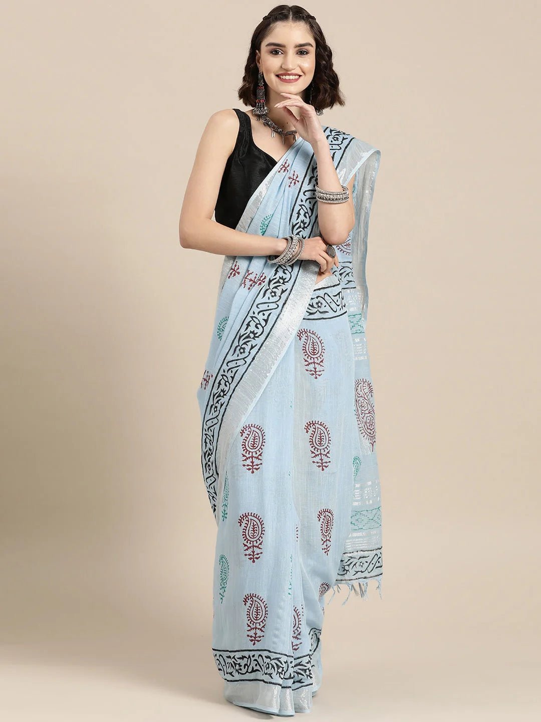 Handwoven Zari Saree - Modern Furniture & Furnishings