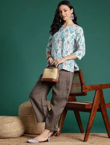 Ikat Printed Short Kurti - Modern Furniture & Furnishings