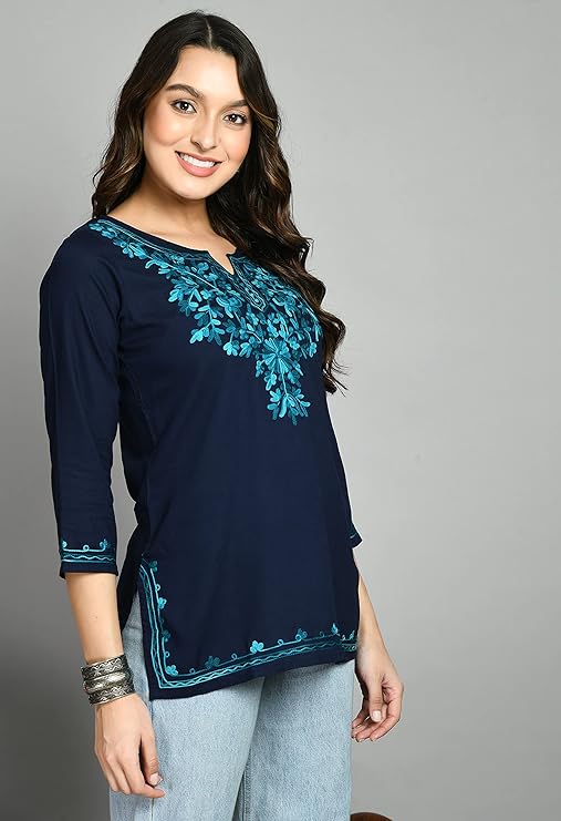 Kashmiri Embroidered Kurti - Modern Furniture & Furnishings