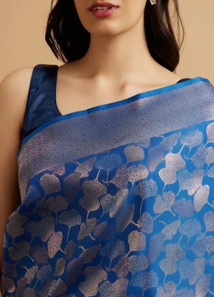 Leaf Patterned Saree - Modern Furniture & Furnishings