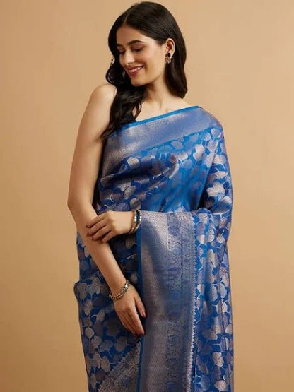 Leaf Patterned Saree - Modern Furniture & Furnishings