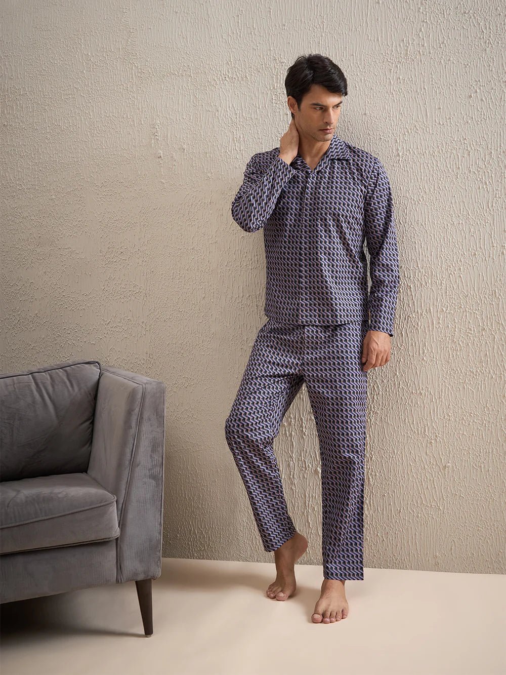 Lemnao - Men - Cotton - Night Suits - Modern Furniture & Furnishings