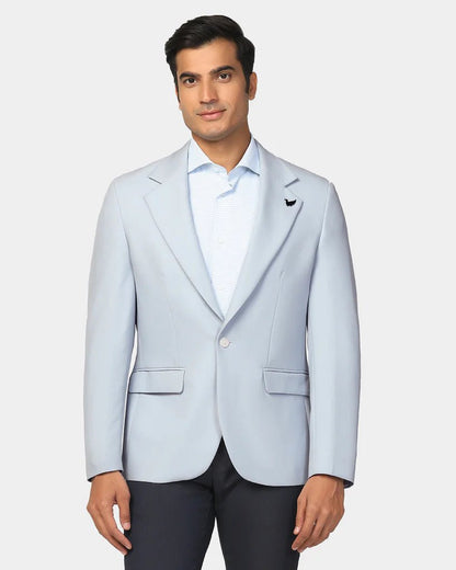 Light Blue Solid Blazer - Modern Furniture & Furnishings