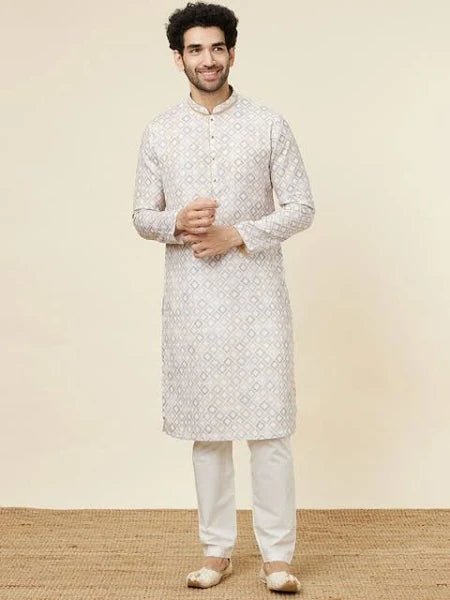 Men's Geometric Patterned Kurta - Modern Furniture & Furnishings