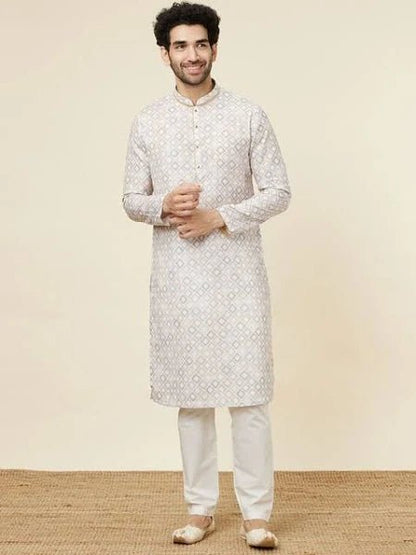 Men's Geometric Patterned Kurta - Modern Furniture & Furnishings