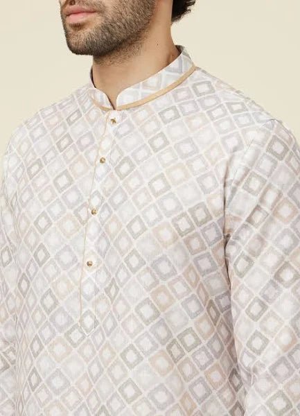 Men's Geometric Patterned Kurta - Modern Furniture & Furnishings