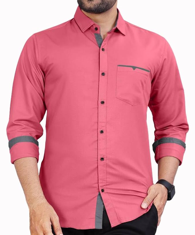 Men's Regular Fit Solid Soft Touch Cotton Casual Shirt - Modern Furniture & Furnishings