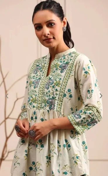 Printed Anarkali Short Top Kurti - Modern Furniture & Furnishings