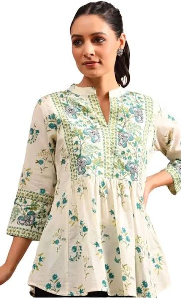 Printed Anarkali Short Top Kurti - Modern Furniture & Furnishings