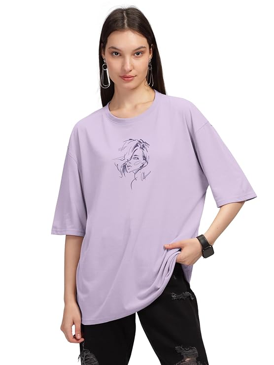 Printed Oversized T-Shirt for Women - Modern Furniture & Furnishings