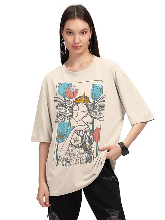 Printed Oversized T-Shirt for Women - Modern Furniture & Furnishings