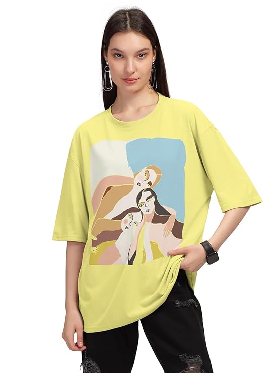 Printed Oversized T-Shirt for Women - Modern Furniture & Furnishings