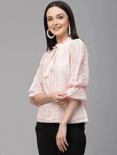 Self Design Lace Regular Smart Casual Top - Modern Furniture & Furnishings