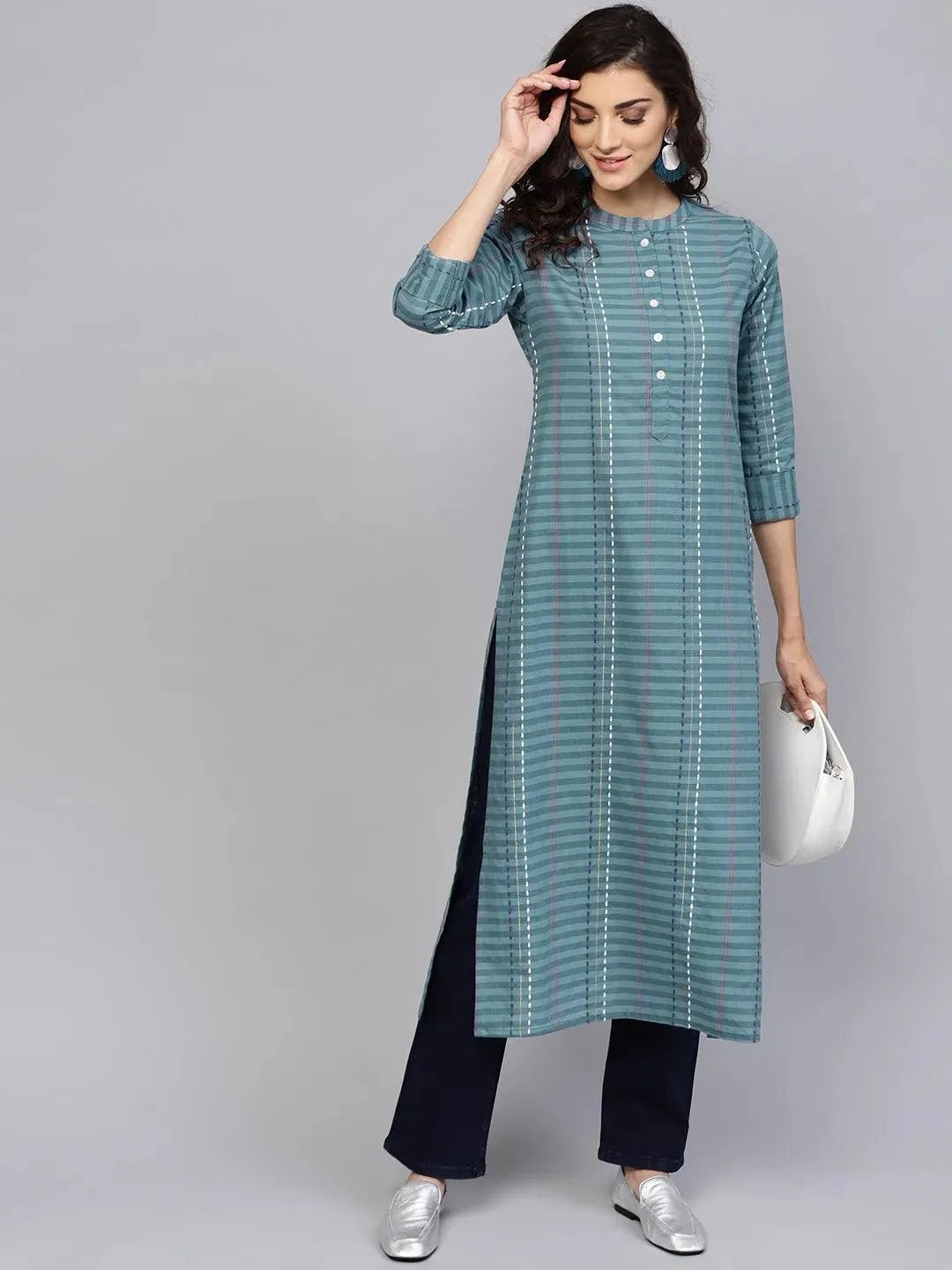 Striped Cotton Kurta - Modern Furniture & Furnishings