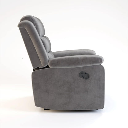 Velvet Fabric Manual Recliner - Modern Furniture & Furnishings