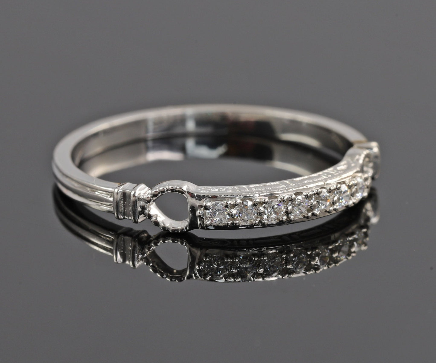 Vintage Filigree Round Cut Moissanite Band - Modern Furniture & Furnishings