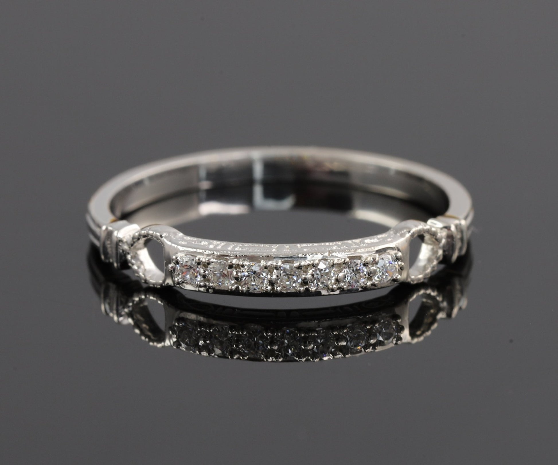 Vintage Filigree Round Cut Moissanite Band - Modern Furniture & Furnishings