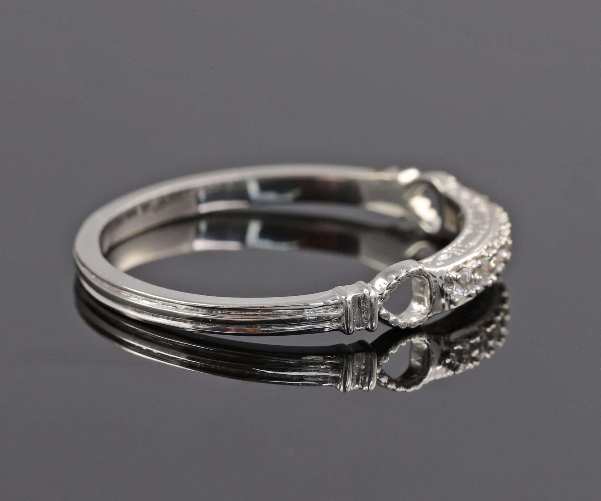 Vintage Filigree Round Cut Moissanite Band - Modern Furniture & Furnishings