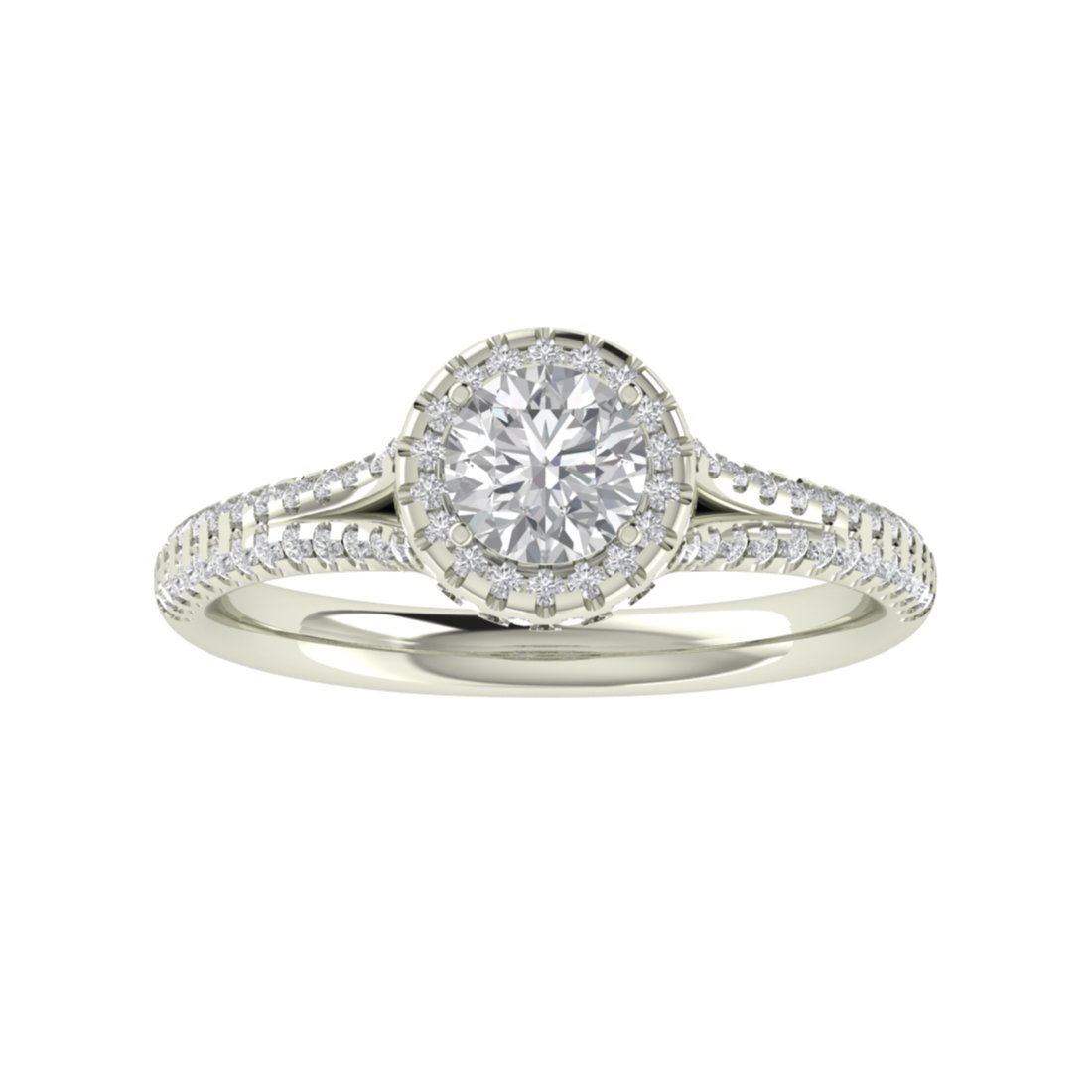 Vintage Inspired Halo Round Cut Moissanite Engagement Ring - Modern Furniture & Furnishings