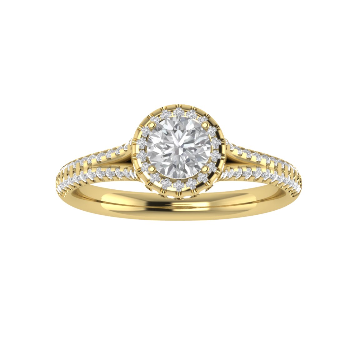 Vintage Inspired Halo Round Cut Moissanite Engagement Ring - Modern Furniture & Furnishings