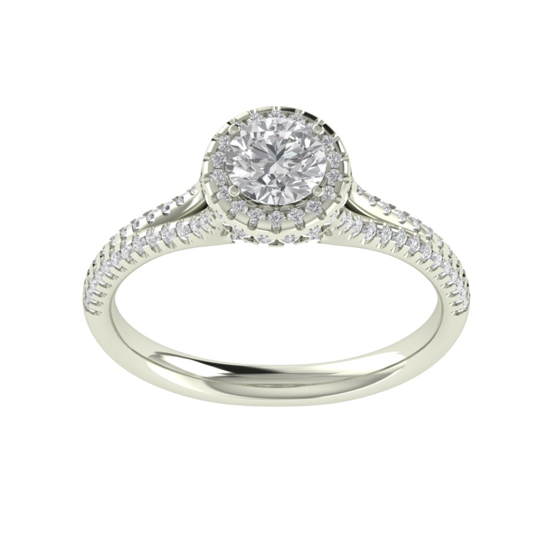 Vintage Inspired Halo Round Cut Moissanite Engagement Ring - Modern Furniture & Furnishings