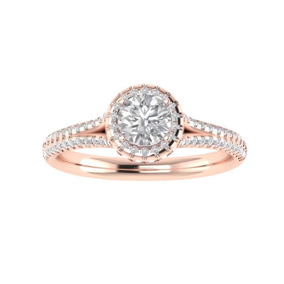 Vintage Inspired Halo Round Cut Moissanite Engagement Ring - Modern Furniture & Furnishings