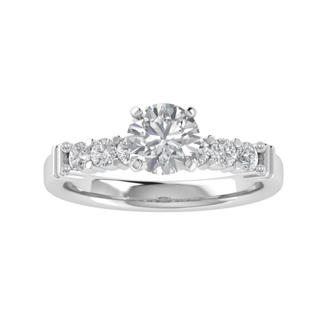 Vintage Inspired Solitaire With Accent Moissanite Engagement Ring - Modern Furniture & Furnishings