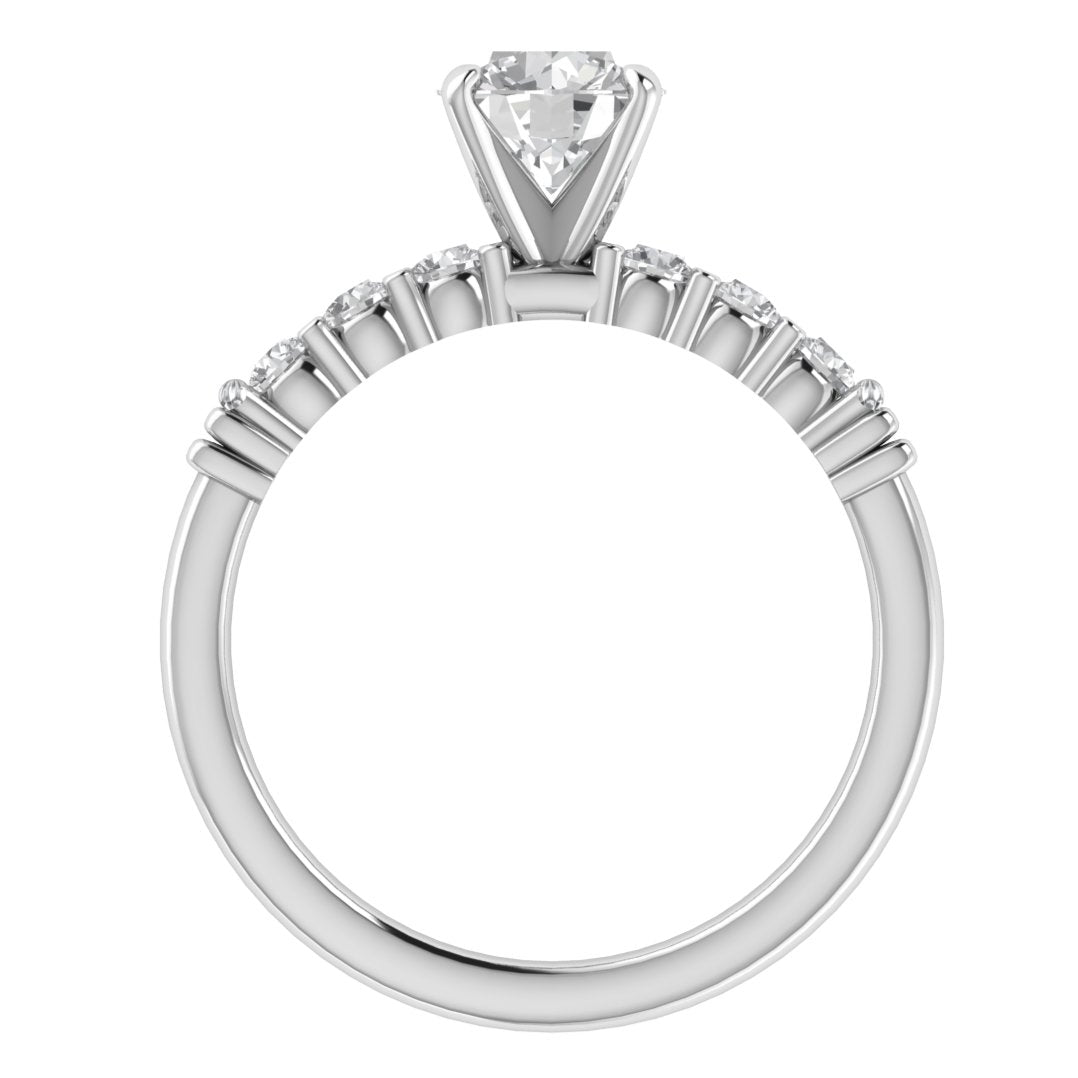 Vintage Inspired Solitaire With Accent Moissanite Engagement Ring - Modern Furniture & Furnishings