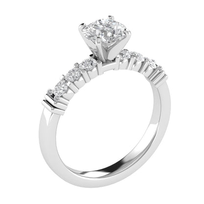 Vintage Inspired Solitaire With Accent Moissanite Engagement Ring - Modern Furniture & Furnishings