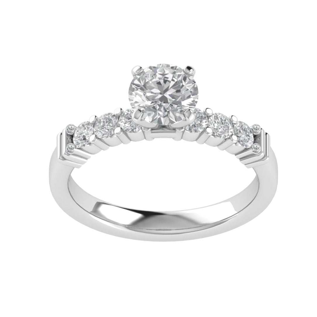 Vintage Inspired Solitaire With Accent Moissanite Engagement Ring - Modern Furniture & Furnishings