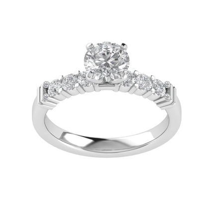 Vintage Inspired Solitaire With Accent Moissanite Engagement Ring - Modern Furniture & Furnishings