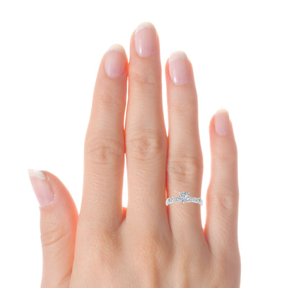 Vintage Inspired Solitaire With Accent Moissanite Engagement Ring - Modern Furniture & Furnishings