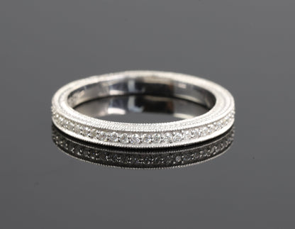 Vintage Round Cut Moissanite Wedding Band - Modern Furniture & Furnishings