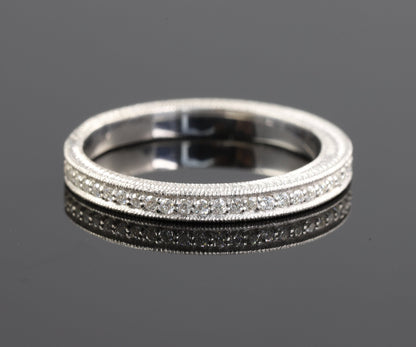 Vintage Round Cut Moissanite Wedding Band - Modern Furniture & Furnishings