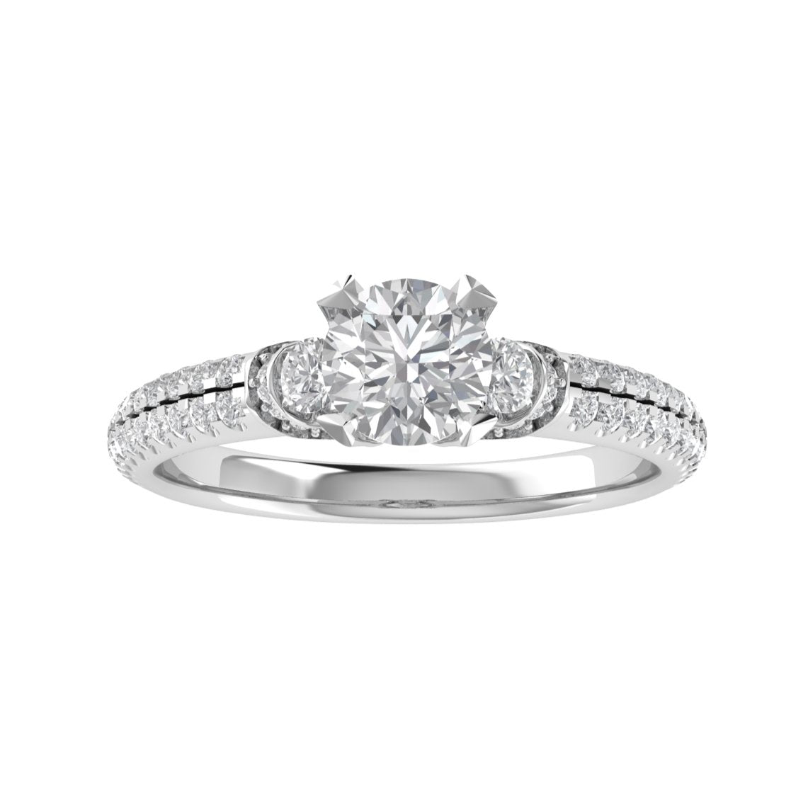 Vintage Style Three Stone Moissainte Engagement Ring - Modern Furniture & Furnishings