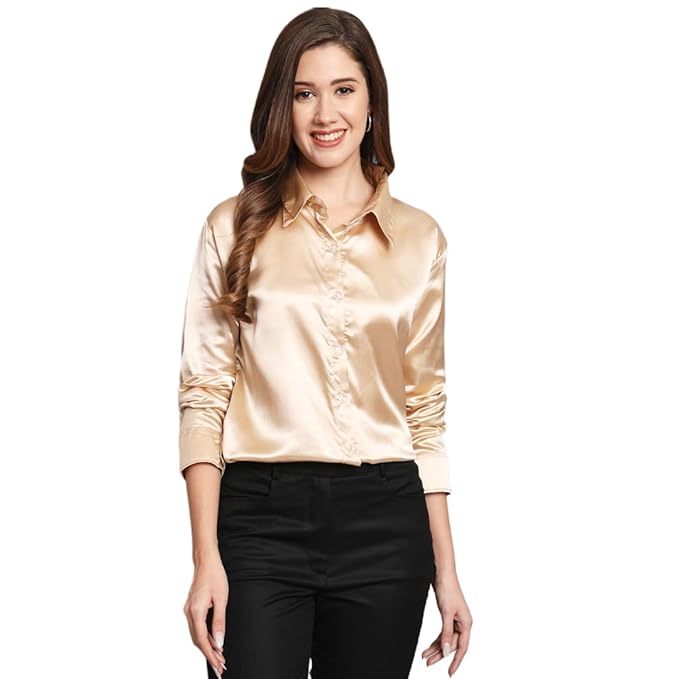 Women Solid Formal Satin shirt - Modern Furniture & Furnishings