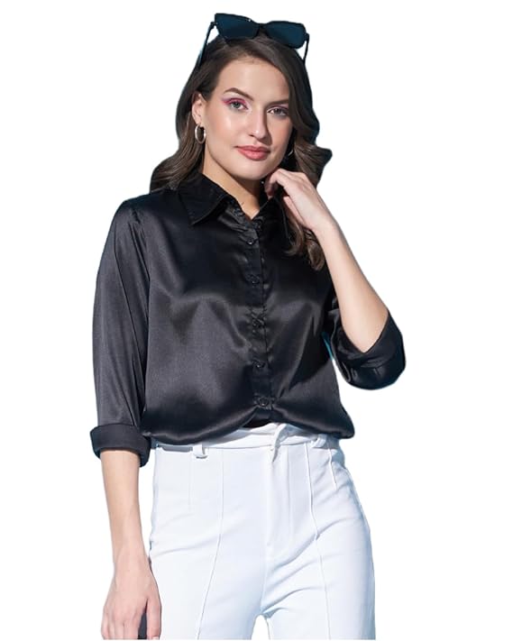 Women Solid Formal Satin shirt - Modern Furniture & Furnishings