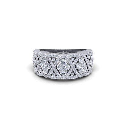 Women's Lab Grown Diamond 14K White Gold Cocktail Ring - Modern Furniture & Furnishings