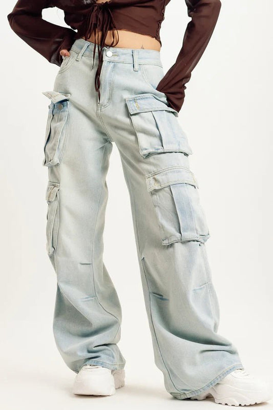 Women's Pocket Wide Leg Jeans - Modern Furniture & Furnishings